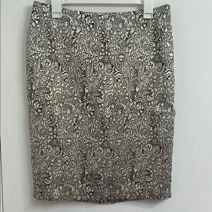 J.Jill Gold Shimmer Brocade Pencil Skirt